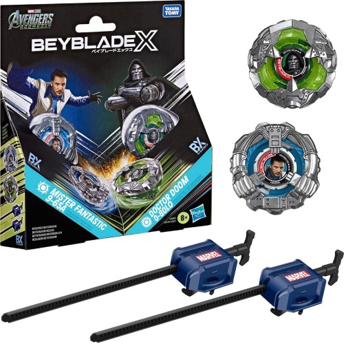 Hasbro beyblade x and marvel collab, doctor doom 0-80lo vs. mister fantastic 9-65a G0278 / G3063 5010996385543