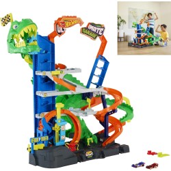Mattel hot wheels hw city - απολυτο γκαραζ t-rex με πιστα JHL98 | Toys-shop.gr