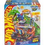 Mattel Hot Wheels City Ultimate T-rex Garage With 2 Toy Cars & Storage for 50+, Race & Stunt, Dino Nemesis JHL98 194735334995