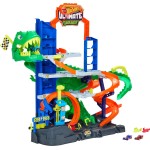 Mattel Hot Wheels City Ultimate T-rex Garage With 2 Toy Cars & Storage for 50+, Race & Stunt, Dino Nemesis JHL98 194735334995