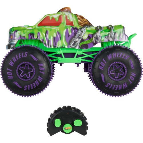 Mattel Hot Wheels Monster Trucks Mutant Chaos Wreckin’ Wolf RC, Battery-powered Remote-control Toy JMM77 194735381364