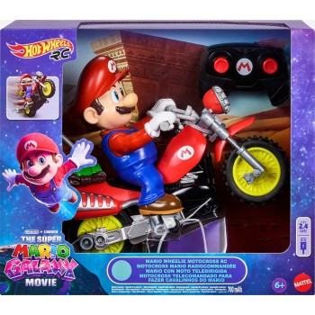 Mattel Hot Wheels Mario Wheelie Motocross RC, Remote-controlled Battery-powered Vehicle JML15 194735379675