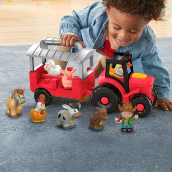 Mattel Fisher-price Little People Caring for Animals Tractor Gift Set, Musical Farm Truck With Figures JLM99 194735367740