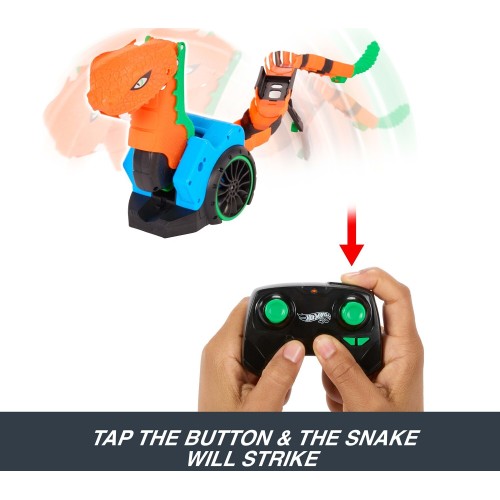 Mattel Hot Wheels Let’s Race Slither ‘N Strike RC & 1 Toy Car, Battery-powered Remote-control Vehicle JGD11 194735311033