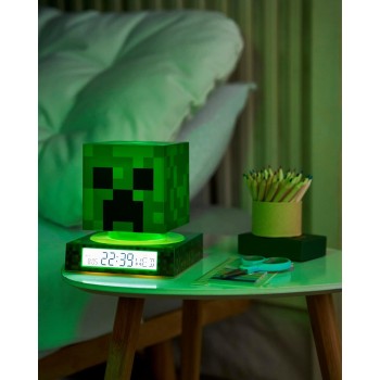 kids licensing 3d λάμπα με ξυπνητήρι και ημερομηνία minecraft MIN3020 8435507886505