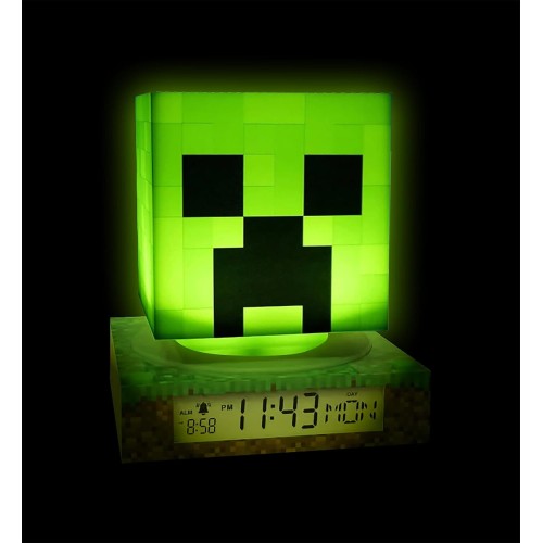 kids licensing 3D Lamp With Alarm and Date Minecraft 4x1 MIN3020 8435507886505