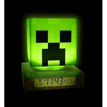 kids licensing 3d λάμπα με ξυπνητήρι και ημερομηνία minecraft MIN3020 8435507886505