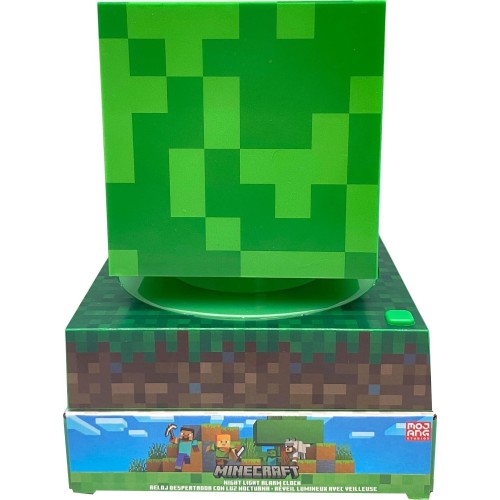 kids licensing 3d λάμπα με ξυπνητήρι και ημερομηνία minecraft MIN3020 8435507886505