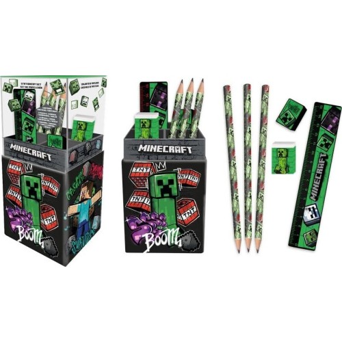 Kids Licensing - Minecraft Stationery Set for Kids, Pencil Holder + School  MC00072 8435507897266