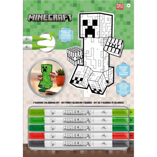 kids licensing Kids Euroswan SL Minecraft Paint Your 2D Figurine Kit Paint by Numbers MC00057 8435507896528