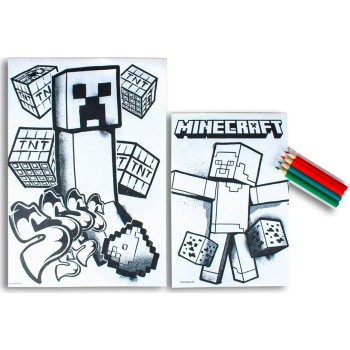 kids licensing Minecraft Kids Creeper Colouring Set, Including: Notebook, Colouring Sheets MC00064 8435507896597