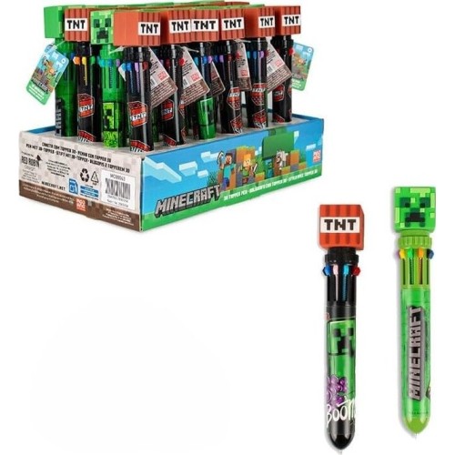 Eurekakids Minecraft 3d Topper pen 10 Colours MC00063 8435507896580