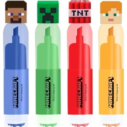 Kids Licensing - Minecraft Fluorescent Highlighters Pack 4 Colours - Pastel MC00058 8435507896535