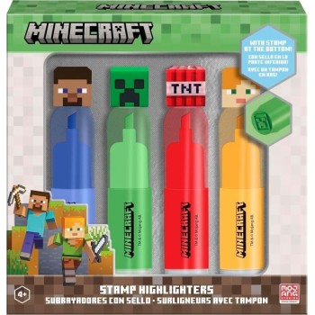 kids licensing Συσκευάστε 4 highlighters με topper minecraft MC00058 8435507896535