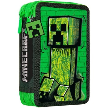 kids licensing kids  - minecraft school pencil case with 2 zippers for kids MC00054 8435507893916