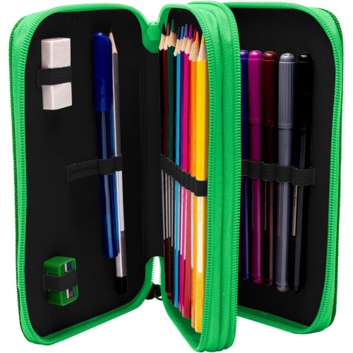 kids licensing kids  - minecraft school pencil case with 2 zippers for kids MC00054 8435507893916