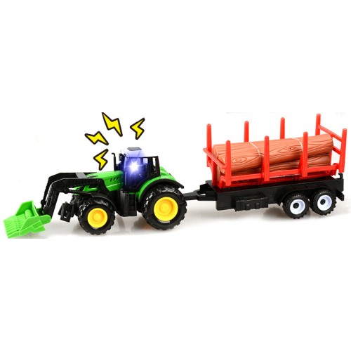 Toys-shop Choice Friction Τρακτέρ Και Τρέιλερ Με Κορμούς Δέντρων Με Ήχο Και Φως JA134729 6990526347298