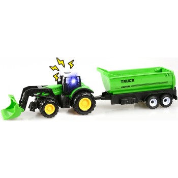 Toys-shop Choice Friction Farm Tractor And Trailer Set With Light And Sound JA134730 6990526347304
