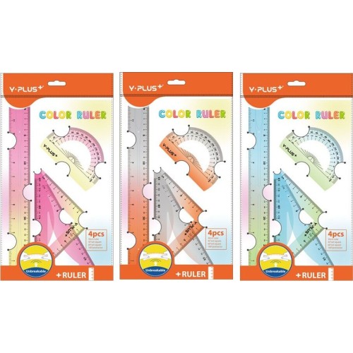 SKAG Y PLUS Σετ Γεωμετρίας COLORRULER αθραυστοσ. 3 χρώματα. RS240200 309004 | Toys-shop.gr