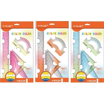 SKAG Y PLUS Σετ Γεωμετρίας COLORRULER αθραυστοσ. 3 χρώματα. RS240200 309004 | Toys-shop.gr