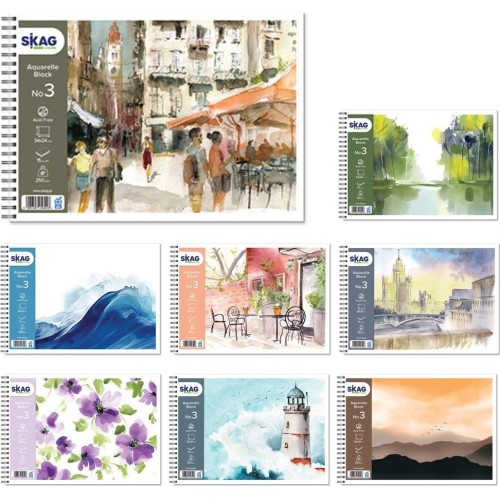 SKAG Μπλόκ Ακουαρέλλας Εποχές Ν.3 24x34 cm 15Φ 250 γρ 256926 | Toys-shop.gr