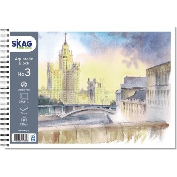 SKAG Μπλόκ Ακουαρέλλας Εποχές Ν.3 24x34 cm 15Φ 250 γρ 256926 | Toys-shop.gr