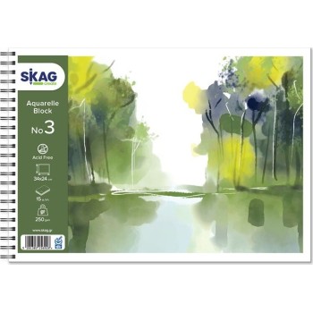 SKAG Μπλόκ Ακουαρέλλας Εποχές Ν.3 24x34 cm 15Φ 250 γρ 256926 | Toys-shop.gr