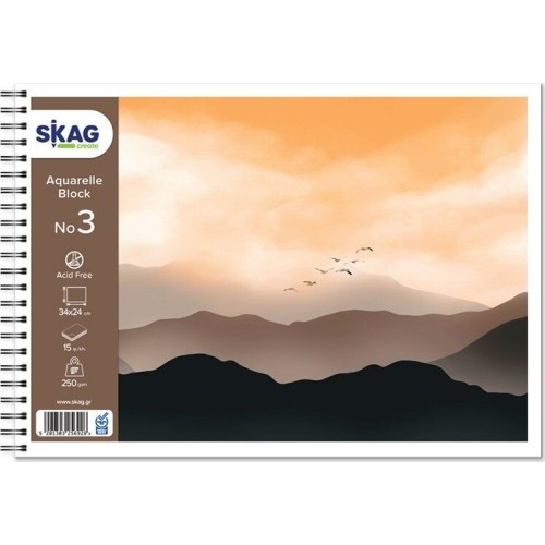 SKAG Μπλόκ Ακουαρέλλας Εποχές Ν.3 24x34 cm 15Φ 250 γρ 256926 | Toys-shop.gr