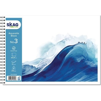 SKAG Μπλόκ Ακουαρέλλας Εποχές Ν.3 24x34 cm 15Φ 250 γρ 256926 | Toys-shop.gr