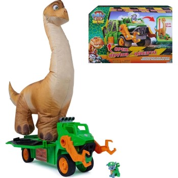 Spin Master Paw Patrol - The Dino Movie, Megasaurus Dino Vehicle Game Set With Rocky Figure 6075939 | Toys-shop.gr