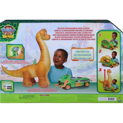 Σετ Παιχνιδιού Spin Master Paw Patrol - The Dino Movie, Megasaurus Dino Vehicle με Φιγούρα του Ρόκι 6075939 | Toys-shop.gr