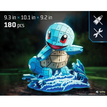 3D Figure for Assembly Spin Master 4D Build - Pokemon Squirtle, 180 Pieces 6075064 | Toys-shop.gr