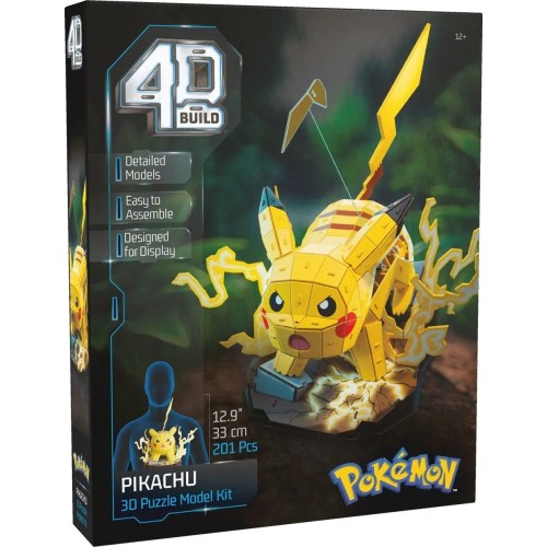 3D Figure for Assembly Spin Master 4D Build - Pokemon Pikachu, 201 Pieces 6075061 | Toys-shop.gr