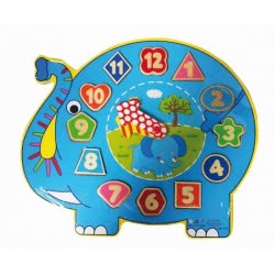 Toys-shop Choice Puzzle Ξύλινο Σφηνώματα Ρολόι Ελέφαντας Μαθαίνω Την Ώρα JK073283 6990416732838