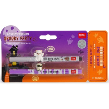 Legami Set of 2 Gel Pens With Decorative Animal Charm - Lovely Friends - Spooky Pa CPPSET3 | Toys-shop.gr
