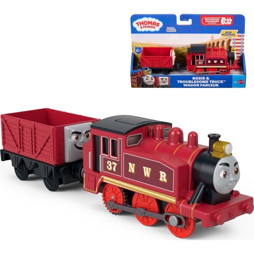 Mattel Thomas & Friends by Fisher-price Motorized Train, Battery-powered Toy Rosie Engine & Troublesome Truck JLL44 / JLL52 | To