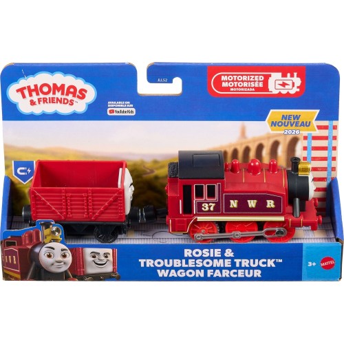 Mattel Thomas & Friends by Fisher-price Motorized Train, Battery-powered Toy Rosie Engine & Troublesome Truck JLL44 / JLL52 | To
