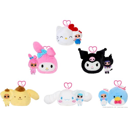 MGA Entertainment LOL Surprise Loves Hello Kitty and Friends Reversible Plush- Blind Plush With Matching Tot, Reversible Sanrio 