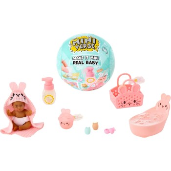 MGA Entertainment Mgas Miniverse Make It Mini Real Baby Nurture - Blind Packaging, Baby Care Themed Mini Collectibles, 8 Styles 