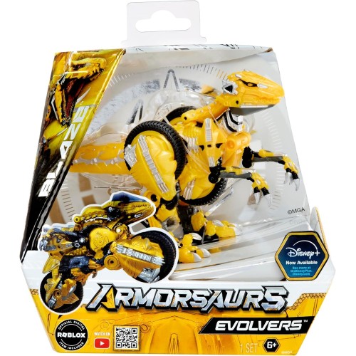 MGA Entertainment Armorsaurs Evolver Blaze Transforming Raptor to Vehicle Toy, 2-in-1 Dino Figure With Multi-step Conversion, Ki