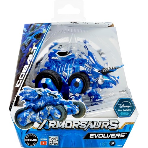 MGA Entertainment Armorsaurs Evolver Cobalt Transforming Dinosaur to Vehicle Toy, 2-in-1 Dino Figure With Multi-step Conversion,