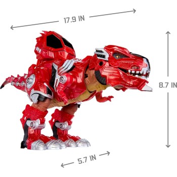 MGA Entertainment Armorsaurs Armor-up T-rex Dinosaur Ajax Toy Figure With 7 Removable Armor Pieces, Tail-triggered Chomp, Pilot 
