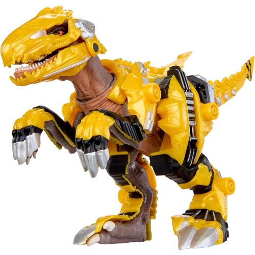 MGA Entertainment Armorsaurs Armor-up Yellow Raptor Dinosaur Blaze Toy Figure With 7 Removable Armor Pieces and Tail-triggered C