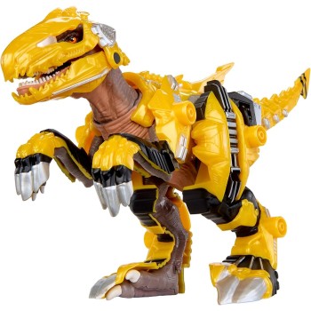 MGA Entertainment Armorsaurs Armor-up Yellow Raptor Dinosaur Blaze Toy Figure With 7 Removable Armor Pieces and Tail-triggered C