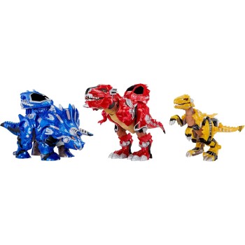 MGA Entertainment Armorsaurs Armor-up Yellow Raptor Dinosaur Blaze Toy Figure With 7 Removable Armor Pieces and Tail-triggered C