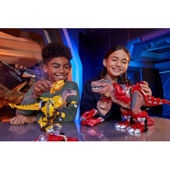 MGA Entertainment Armorsaurs Armor-up Yellow Raptor Dinosaur Blaze Toy Figure With 7 Removable Armor Pieces and Tail-triggered C