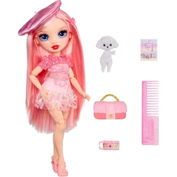 MGA Entertainment Rainbow High Pretty in Paris Fashion - Bella Parker pink, Rainbow 11 Fashion Doll With Outfit, Stylish Handbag