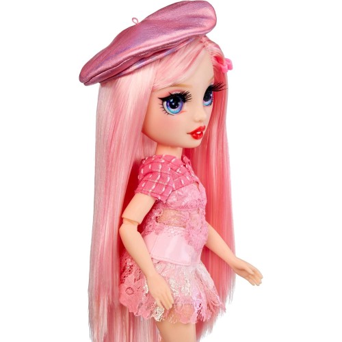 MGA Entertainment Rainbow High Pretty in Paris Fashion - Bella Parker pink, Rainbow 11 Fashion Doll With Outfit, Stylish Handbag