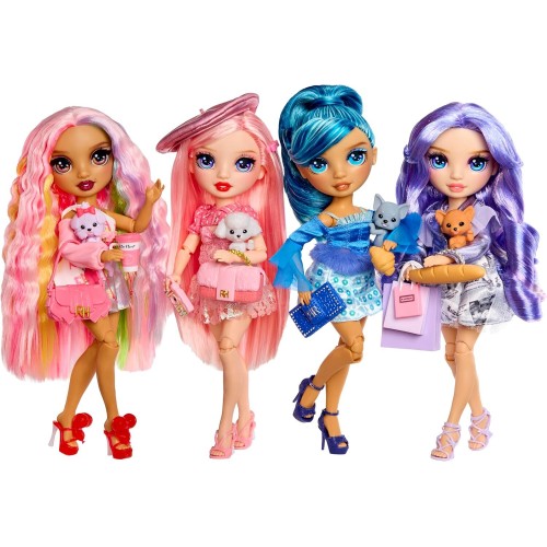 MGA Entertainment Rainbow High Pretty in Paris Fashion - Bella Parker pink, Rainbow 11 Fashion Doll With Outfit, Stylish Handbag