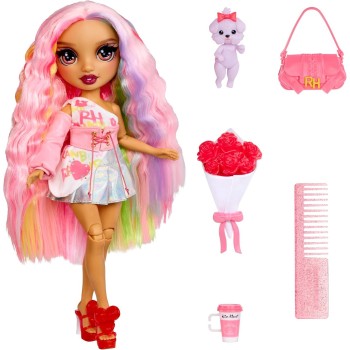 MGA Entertainment Rainbow High Pretty in Paris Fashion - Kia Hart soft Pink, Rainbow 11 Fashion Doll With Outfit, Stylish Handba